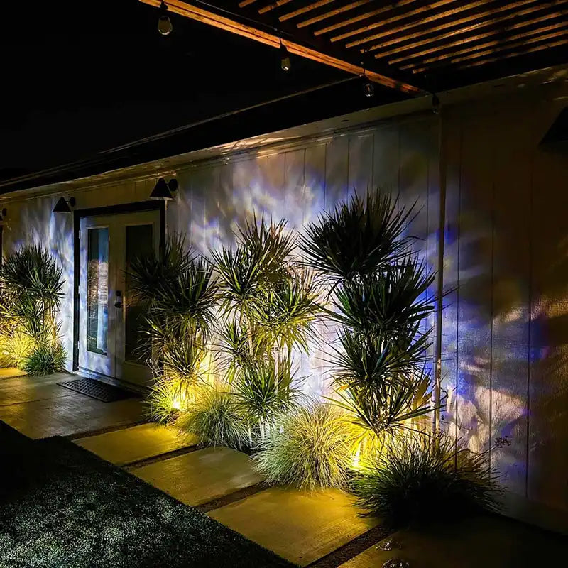pathway with warm white oblivia led garden light