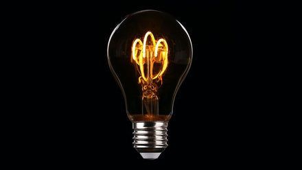 lightbulb on black background