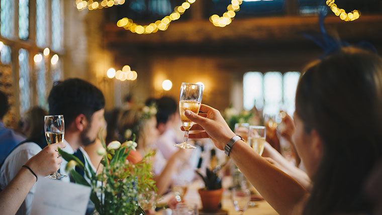 a toast at a wedding