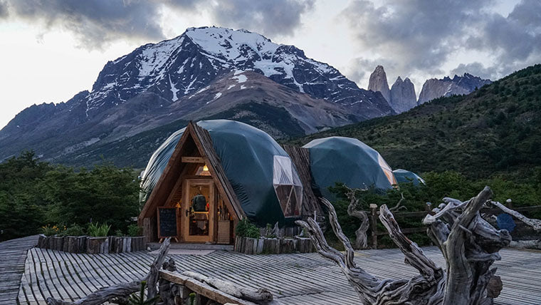 luxury camping domes in the mountains