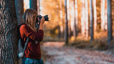 photographer in aspen woods