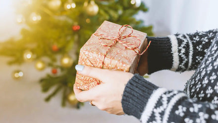 woman holding gift