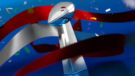 super bowl vince lombardi trophy and confetti