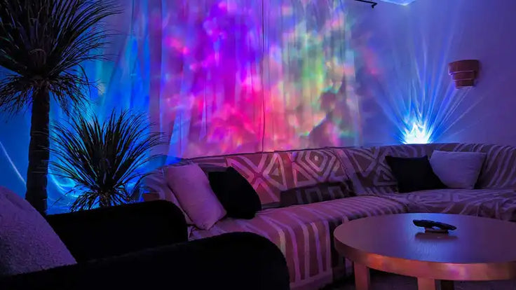room with indoor galaxy lights