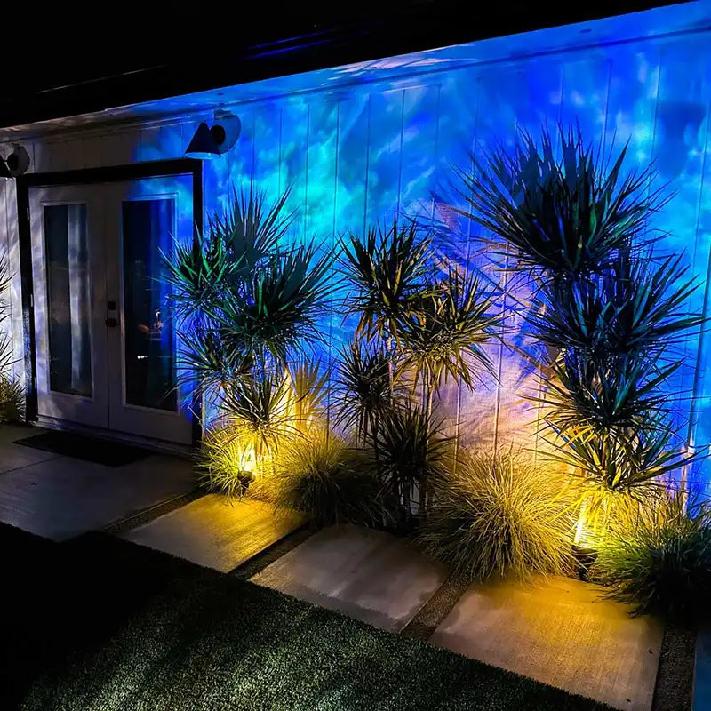 oblivia rgb garden light in blue pathway lights