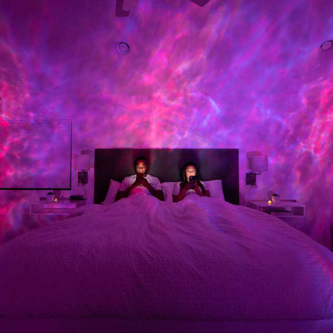 bedroom with sky lite evolve in pink