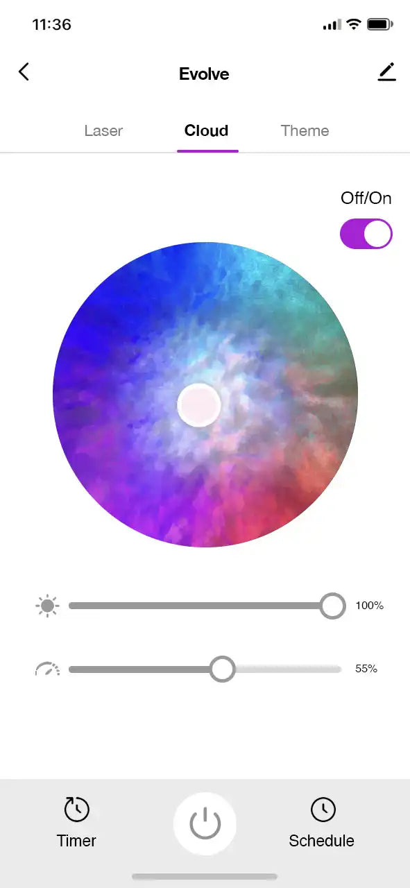 blisshome app ui with color selection