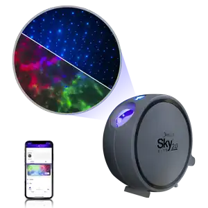 sky lite 2.0 rgb galaxy projector with blue stars and app control
