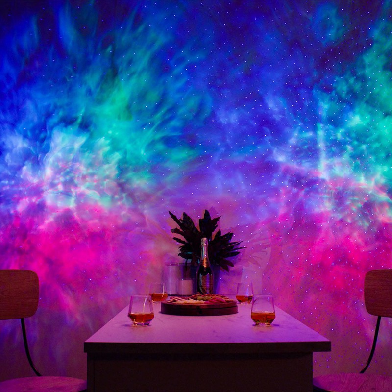 sky lite 2.0 multicolor galaxy light in dining room