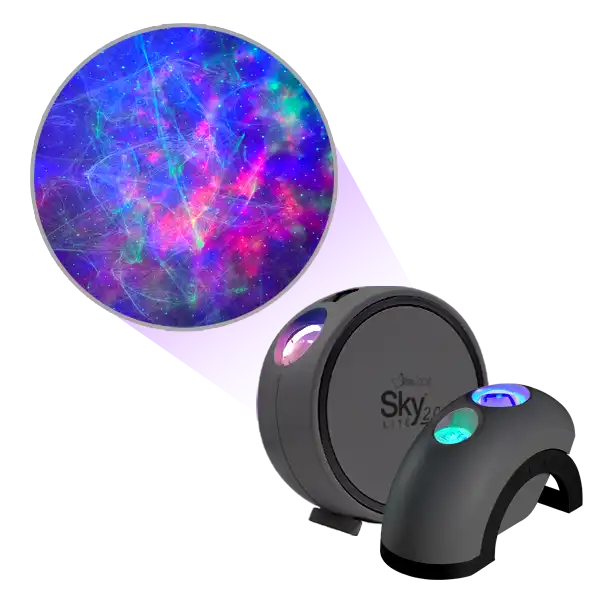 cosmic skies multicolor galaxy and aurora projector bundle with gray housing ark