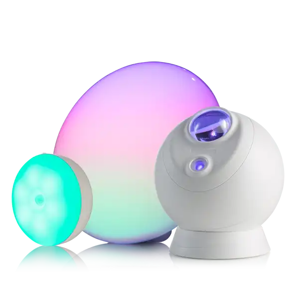 Bundle with Sky Lite Evolve galaxy light in blue BlissRadia ambient lamp and BlissEmber smart nightlight